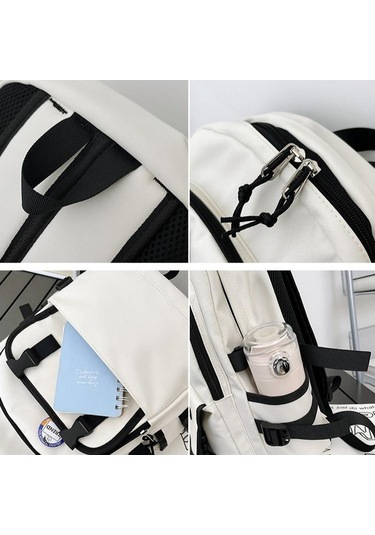 Geniş Kapasiteli Ergonomik Sırt Çantası Lise Ve Üniversite Öğrencileri İçin Şık Ve Dayanıklı Okul Çantası, Seyahat Ve Günlük Kullanım İçin Pratik Tasarım Beyaz