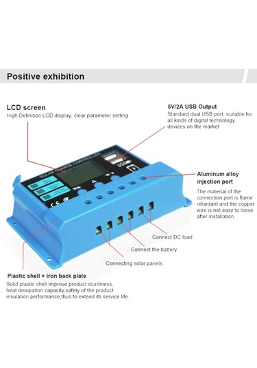Sones 30a Solar Şarj Kontrol Cihazı 12v / 24v Lityum Kurşun-asit Akü Şarj Deşarj Pv Kontrol Cihazı