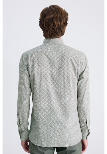 Twn Slim Fit Bej Baskılı Gömlek 4ec02ad072802 Bej