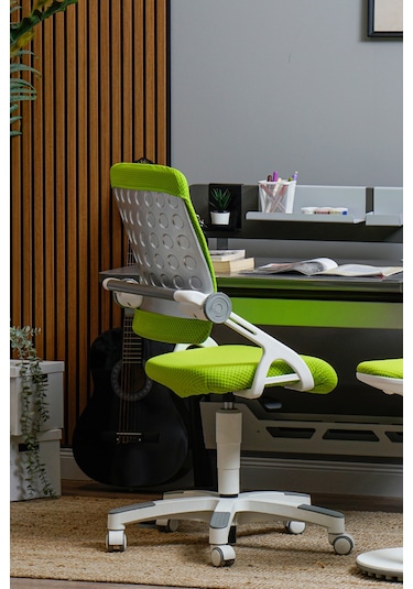 Creo Mobili Yükseklik Ve Sırt Ayarlı Sirius Çalışma Sandalyesi Ofis, Bilgisayar Koltuğu Yeşil/yeşil Gri