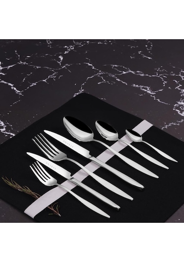 Serenk Milano Çelik Çatal Kaşık Bıçak Takımı 42 Parça