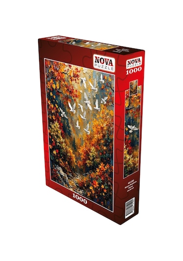 Nova Puzzle 1000 Parça Beyaz Kuşların Dansı Puzzle - Uçuşan Beyaz Kuşlar