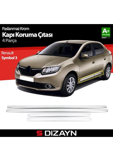 S-Dizayn Renault Symbol 3 Kapı Koruma Çıtası Krom 2013 Üzeri