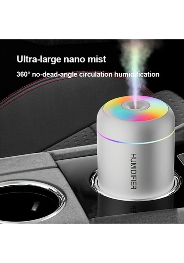 Carrier Beyaz Sessiz Usb Güçlü Mini Nemlendirici Renkli Led Işık Yatak Odası Oturma Odası Ofis Dekoru Modern Plastik Nemlendirici