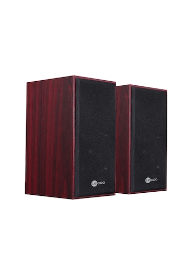 Lecoo DS105 Kablolu USB + 3.5mm Jack Girişli 6W Stereo Masaüstü Ahşap Hoparlör