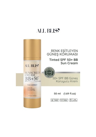 50+ Spf Bb Güneş Kremi 50 Ml Renk Eşitleyici, Nemlendirici, Ton Dengeleyici