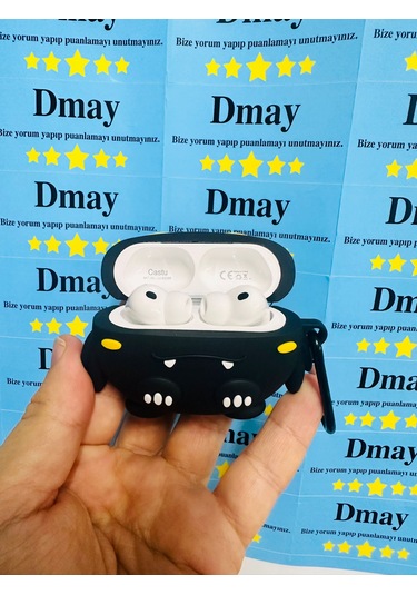 Apple Airpods Pro 3. Nesil 2025 Uyumlu Figürlü Silikon Kılıf Anahtarlıklı Kılıf Açık Yeşil