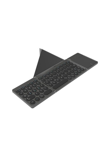 Kf86 Max Katılabilir Kızargımsız Bluetooth Uyumlu Klavye Dokunmatik Ekran + Deri Kovanla