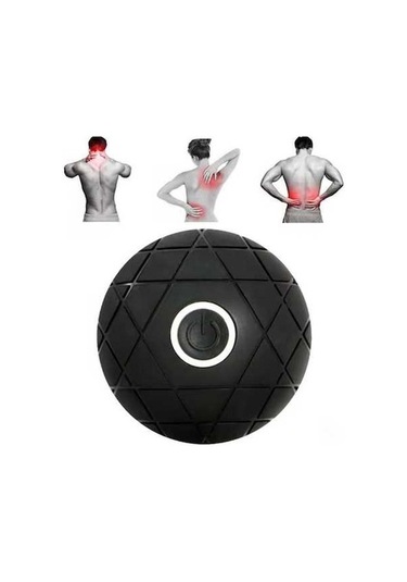 Dm 3d Titreşimli Yoga Topu - Kas Gevşetme, Masaj, Fitness, Şarj Edilebilir Silikon El Topu Siyah Gri Gri - Siyah