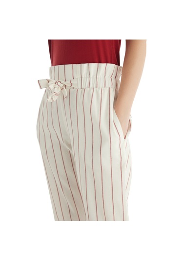Kadın Pantolon 60560 - Bordo Çizgili Bordo
