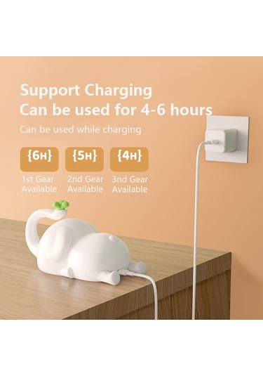 Fil Şeklinde Bebek Başucu Dokunmatik Işık Emzirme Gece Lambası Masaüstü Lamba Telefon Standı Çok Renkli