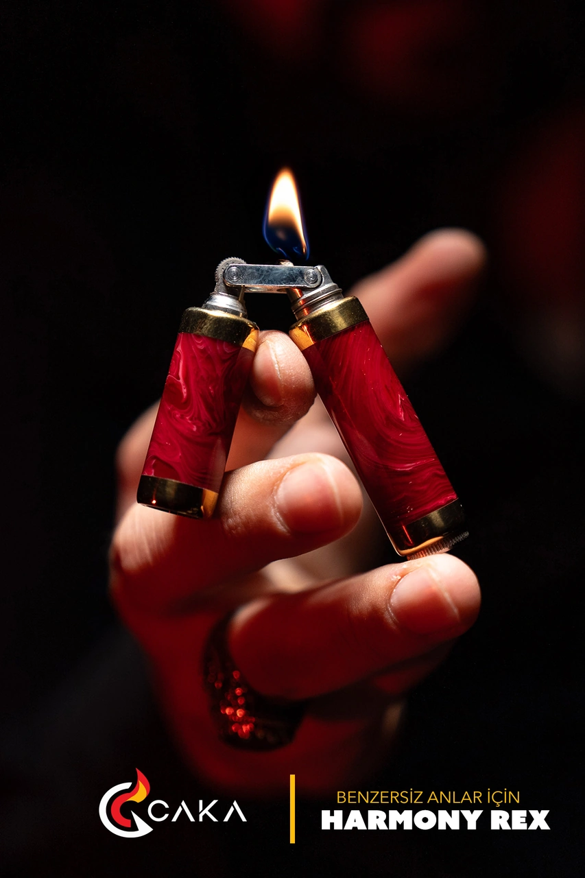 Caka Lighter Harmony Rex Kırmızı Benzinli Çakmak Kırmızı