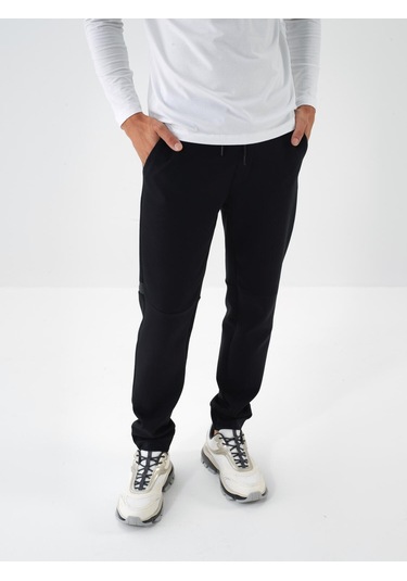 Siyah Pamuk Dokulu Regular Fit Sweat Pantolon 380184 Siyah