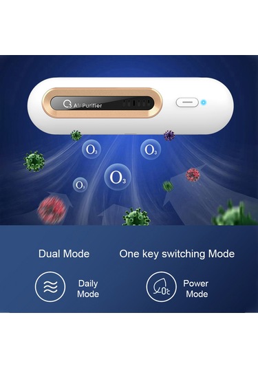 Ozonlu Hava Temizleyici Taşınabilir Deodorant Mini Koku Giderici Usb Şarjlı Yatak Odası Hava Temizleyici Araç Ofis Alerjileri Evcil Hayvanlar Toz Polen Koku Giderici Beyaz