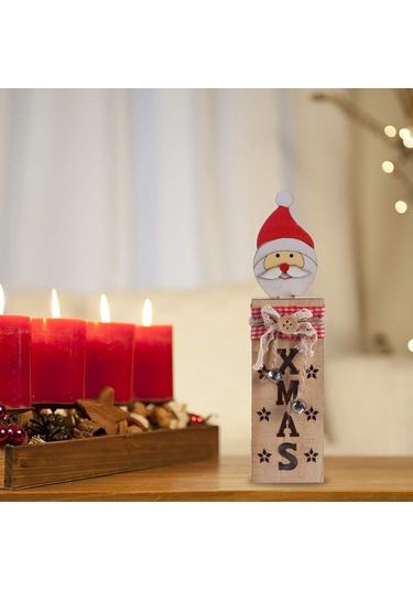 Noel Işıklı Süsler Noel Baba Kardan Adam Ren Geyiği Ahşap Noel Gece Lambası Masa Süslemeleri Noel Ev Dekorasyonu İçin