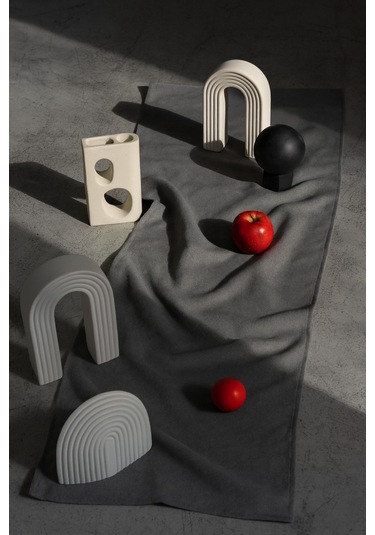 Gri Şık Masa Runnerı 50x150 Cm Modern Ve Zarif Masa Örtüsü Runner Gri