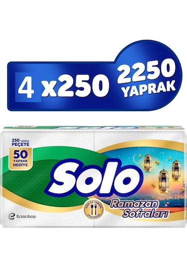 Solo Süper Peçete 250 Li X 4 Paket