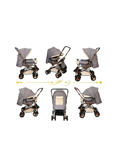 Vavbaby Dual Comfort Line Çift Yönlü Bebek Arabası Bej-gold