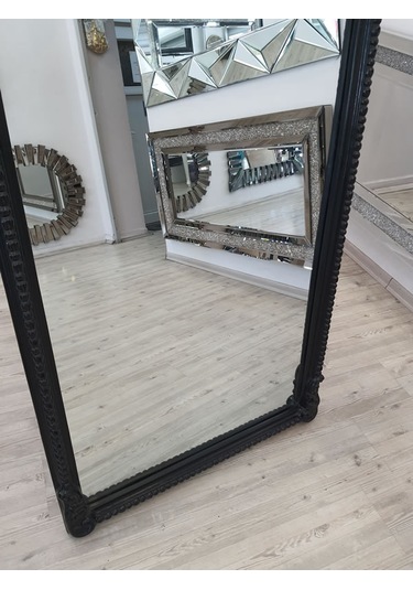 Ayna Denizi Princess Black Model Siyah Renk Dekoratif Ayaklı Boy Aynası Siyah