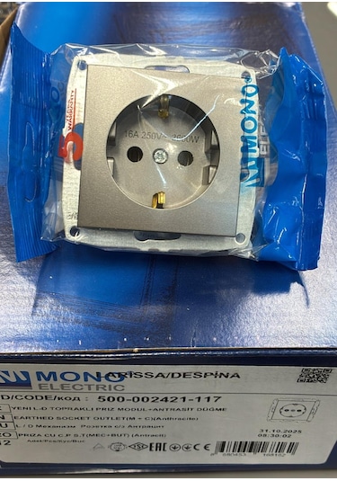 Mono Despina Antrasit Topraklı Priz 500002421117 - Çerçevesiz