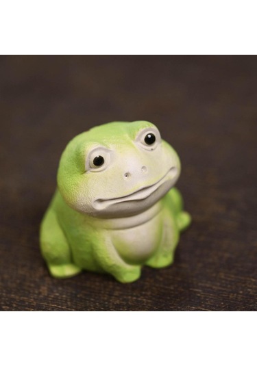 Suntek Minyatür Kurbağa Heykeli Süsleme Heykelcik Oturma 5,9 Cm X 5,4 Cm X 5,7 Cm