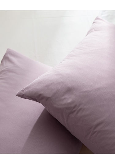 Madame Coco Manon %100 Pamuk Ranforce Düz 2'li Yastık Kılıfı Seti Açık Mürdüm