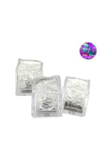 Çok Renkli 3 Adet Led Işık Gece Buz Küpleri Aydınlık Parti Lambası Bar Düğün Fincan Dekorasyon