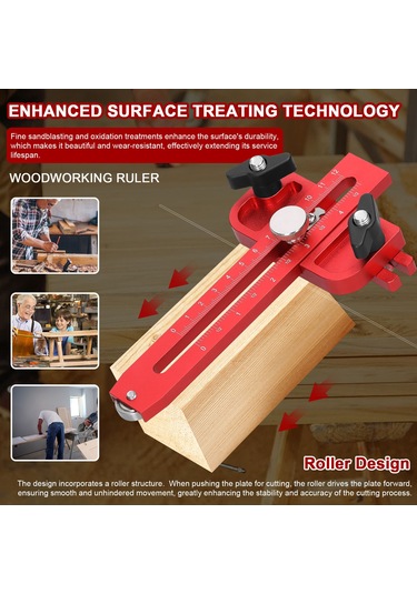 Maiyame Alüminyum Ahşap Kesim Konumlandırıcı, Çift Ölçekli 0-120mm/0-4,5 İnç Ve Rulmanlı, 3/4x3/8 İle 3/8x1/4 İnç T-slot Uyumlu, Testere Ve Freze İçin
