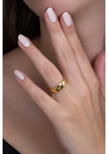 Altın Kaplama 6Mm Bombeli Gümüş Alyans Çifti Tektaş Hediye Al44