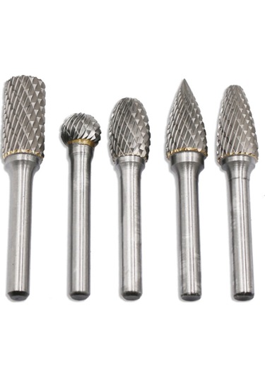 Karbür Döner Freze Seti 12mm Kafa Şaftlı Çift Kesimli Dosya