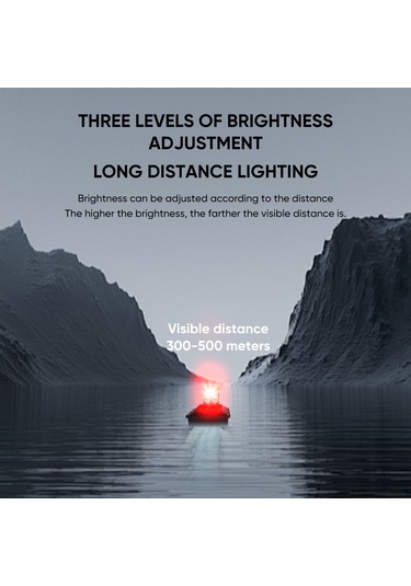 Dofolink Led Bot Navigasyon Işığı, 300-500m Işık Mesafesi, Ip67 Su Geçirmez, 3 Parlaklık Seviyesi, Manyetik Tutma, Type-c Şarj, 10-20h Pil Ömrü Siyah