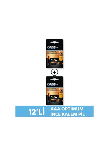 Duracell Optimum Aaa Alkalin Pil, 1,5 V Lr03 Mn2400, 12 Li Paket