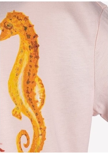 Ozmoz Balık Baskılı Çocuk T-Shirt Pembe