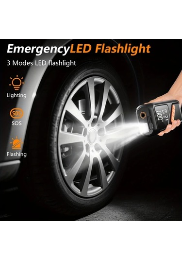 Boatshop1 Kablosuz Taşınabilir Hava Kompresörü Lastik Pompası Dijital Göstergeli Araba Motosiklet Bisiklet