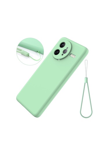 Xiaomi Poco F7 Ultra Düz Renk Sıvı Silikon Damlamaz Tam Kapsama Telefon Kılıfı Yeşil