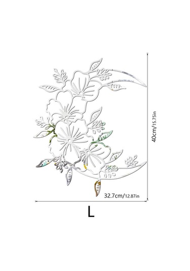 Ayna Duvar Sticker Ay Çiçek Sticker Black S Black S Diğer