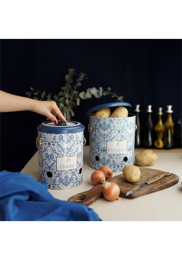 Azulejos Desenli Patates Ve Soğanlık 2 Li Set
