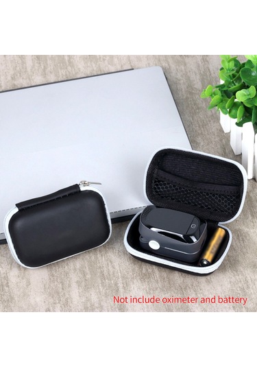 Kangvka Parmak Ucu Puls Oksimetre İçin Sert Korumalı Eva Depolama Çantası - Sırt Çarpması Ve Çizilere Dayanıklı, Reşitli Zipperli Taşınabilir Kutusu Siyah