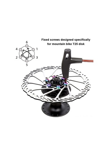 Fosenze Mountain Bike T25 Fren Diski Sabit Vidalari - M5x10mm Titanyum Alaşımlı - 12 Adet Kutulu - Gümüş Renk Gümüş