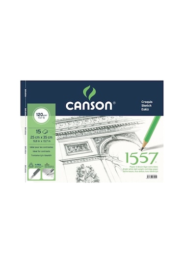 Canson 1557 Spiralli Resim Defteri 25x35 120 G 15yp