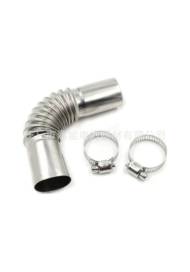 Fortunelane Oto Konfor Isıtıcı: 60-300cm Paslanmaz Çelik Spiral Füm Boru, 13cm Dirsekli, Dayanıklı Kompakt Sistem