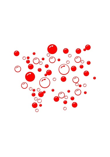 Kabarcıklar Daire Çıkarılabilir Duvar Kağıdı Banyo Pencere Duvar Çıkartması Ev Kendin Yap Pvc Çıkartmaları Arı Kırmızı