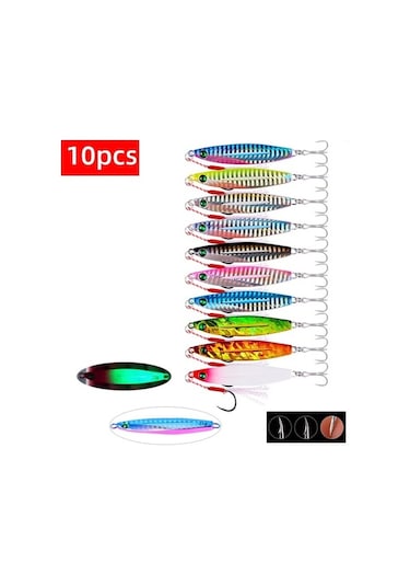 Tongxida 5/10 Adet Metal Balik Lures Yavaş Döküm Kaşek Jig Seti 10 Cs D 17g Su Balıkçılığı İçin