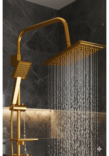 02-44 Lavabo Banyo Bataryası Robot Duş Takımı Musluk Armatür Siyah Beyaz Krom Gold Renkler Gold