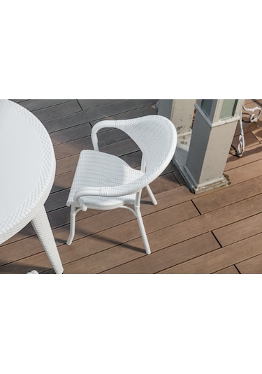 Bintaşmobilya Grey Beyaz Dış Mekan Bahçe Masası Venge