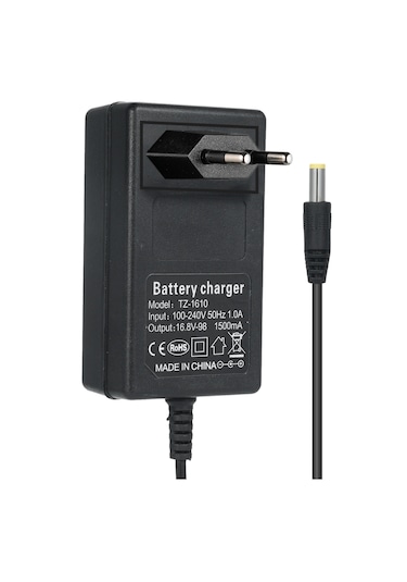 Tenfowee 16.8v 1.5a Lityum İyon Pil Şarj Cihazı - 4 Seri Pil Grup İçin - 5.5 2.5mm Arayüz - Avrupa Standartı - Siyah
