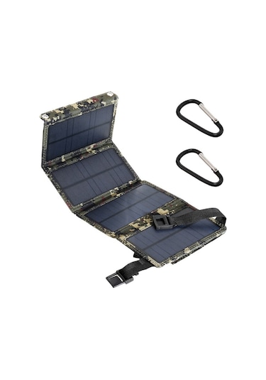 20W Katlanabilir Güneş Paneli Güç İstasyonu Jeneratörü Kamuflaj