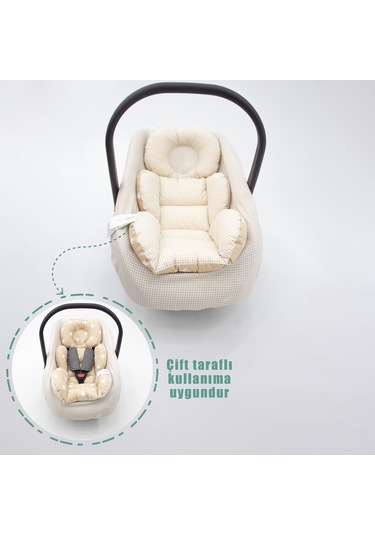 Mordesig Ortopedik Bebek Puset Minder Ve Çarşaf,ekose Pamuk Kumaş
