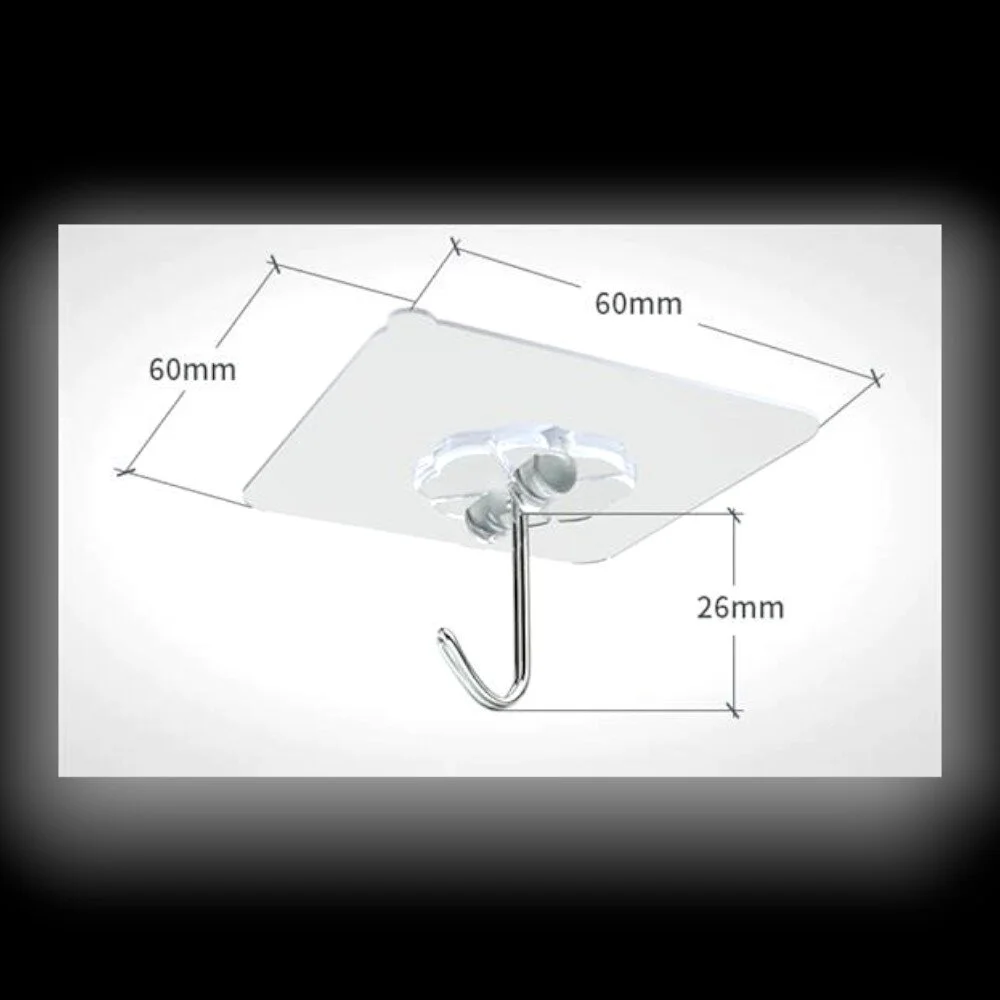 5 Adet Şeffaf Güçlü Duvar Askısı Yapışkan Askılık Vantuz Kanca Mutfak Banyo Düzenleyici