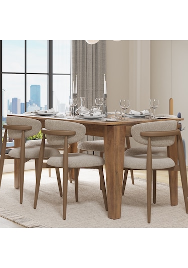 Sephia Açılır Yemek Masası - Oslo Ceviz 160x75x90 Cm Ceviz